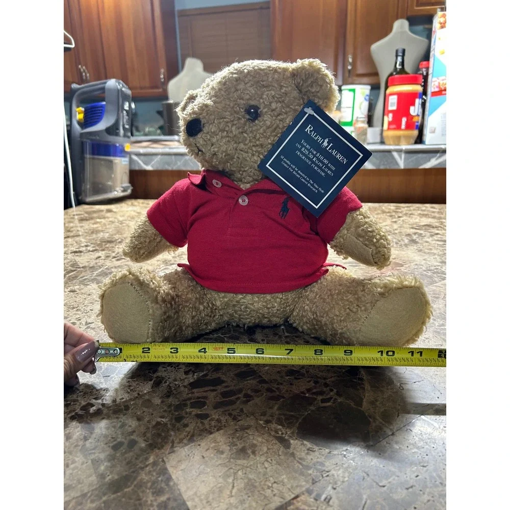 Ralph Lauren Teddy Bear Plush Red Polo Shirt Collectible 11 inch